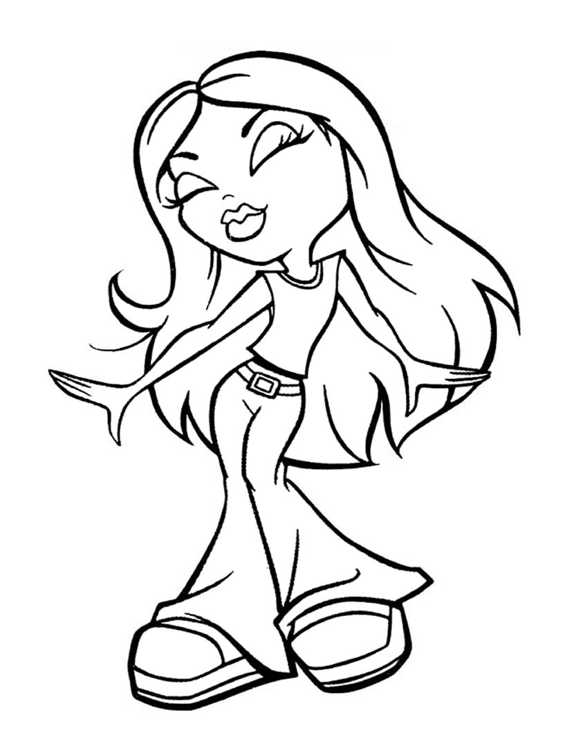 820x1060 Bratz With Lipstick Coloring Page Source Agh