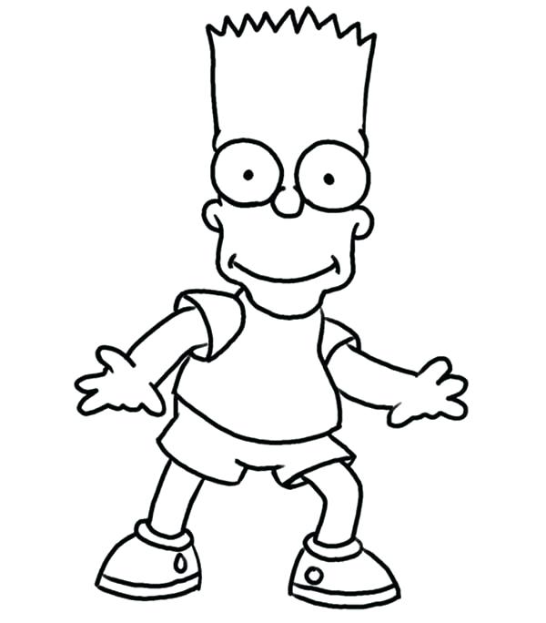 600x684 Simpson Coloring Pages Coloring Pages Bart Simpson Coloring Pages