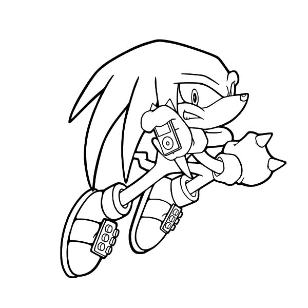600x600 Knuckles Listening To His Ipod Coloring Pages