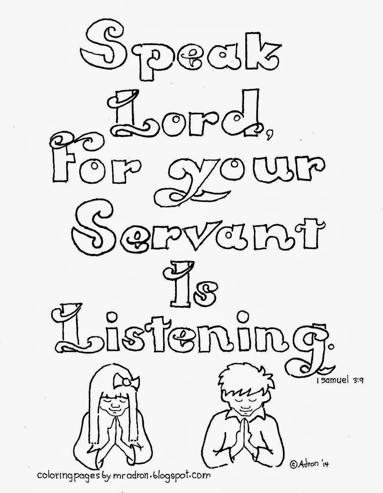 1241x1600 Coloring Pages For Kids By Mr. Adron Speak Lord, Your Servant Is
