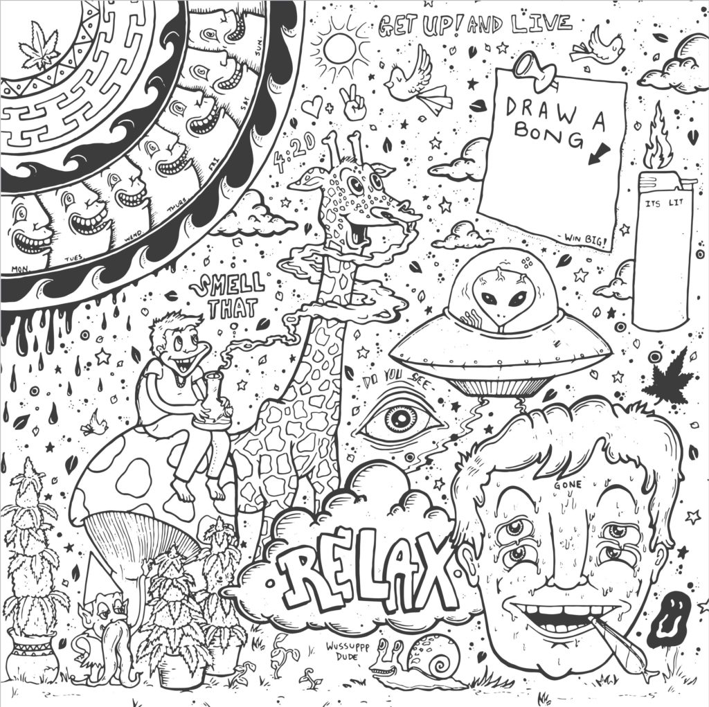 1024x1021 Interesting Stoner Coloring Pages Printable S