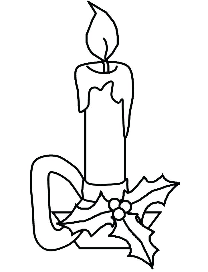 727x950 Coloring Pages A Lit Candle Free Printable For Kids Cute Christmas