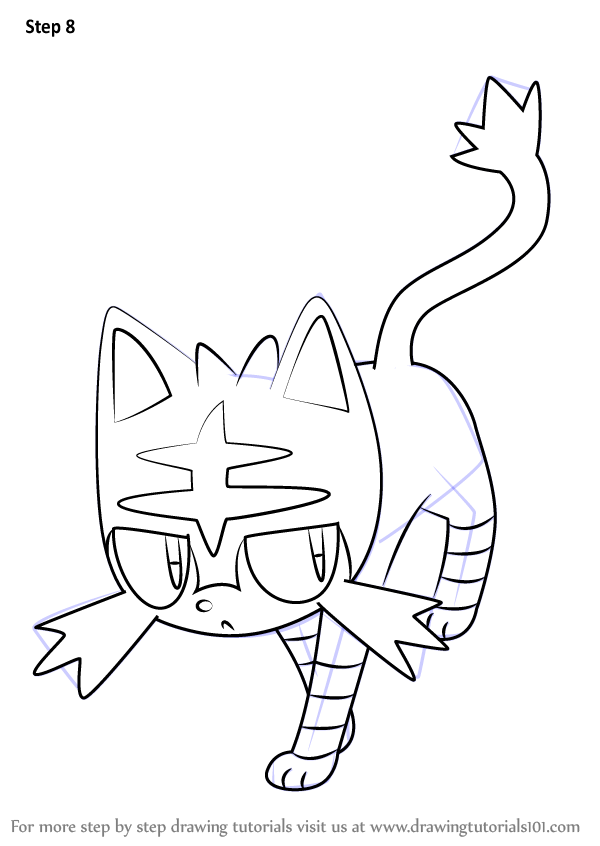 600x846 Learn How To Draw Litten From Pokemon Sun And Moon Sun