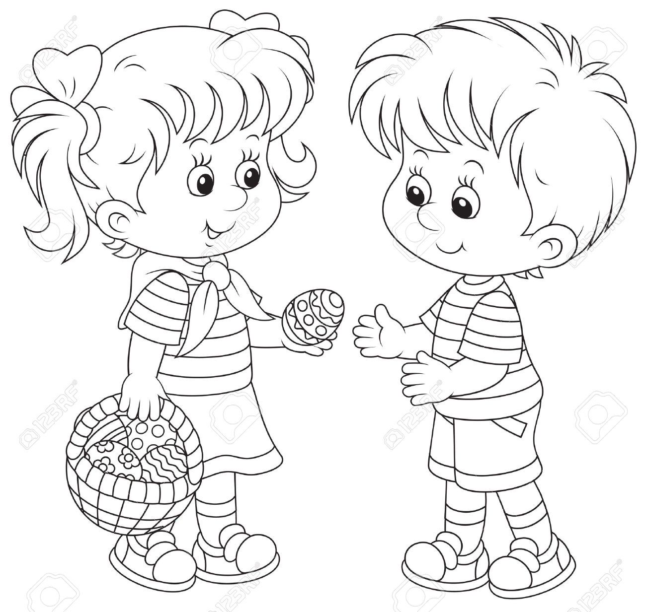 1300x1233 Launching Little Boy And Girl Coloring Pages Free