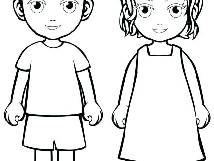 440x330 A Coloring Page Of A Little Boy Outline Coloring Page A Coloring