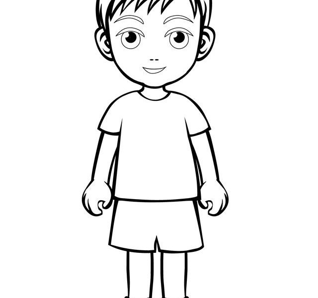 640x600 Little Boy Coloring Page Coloring Pages