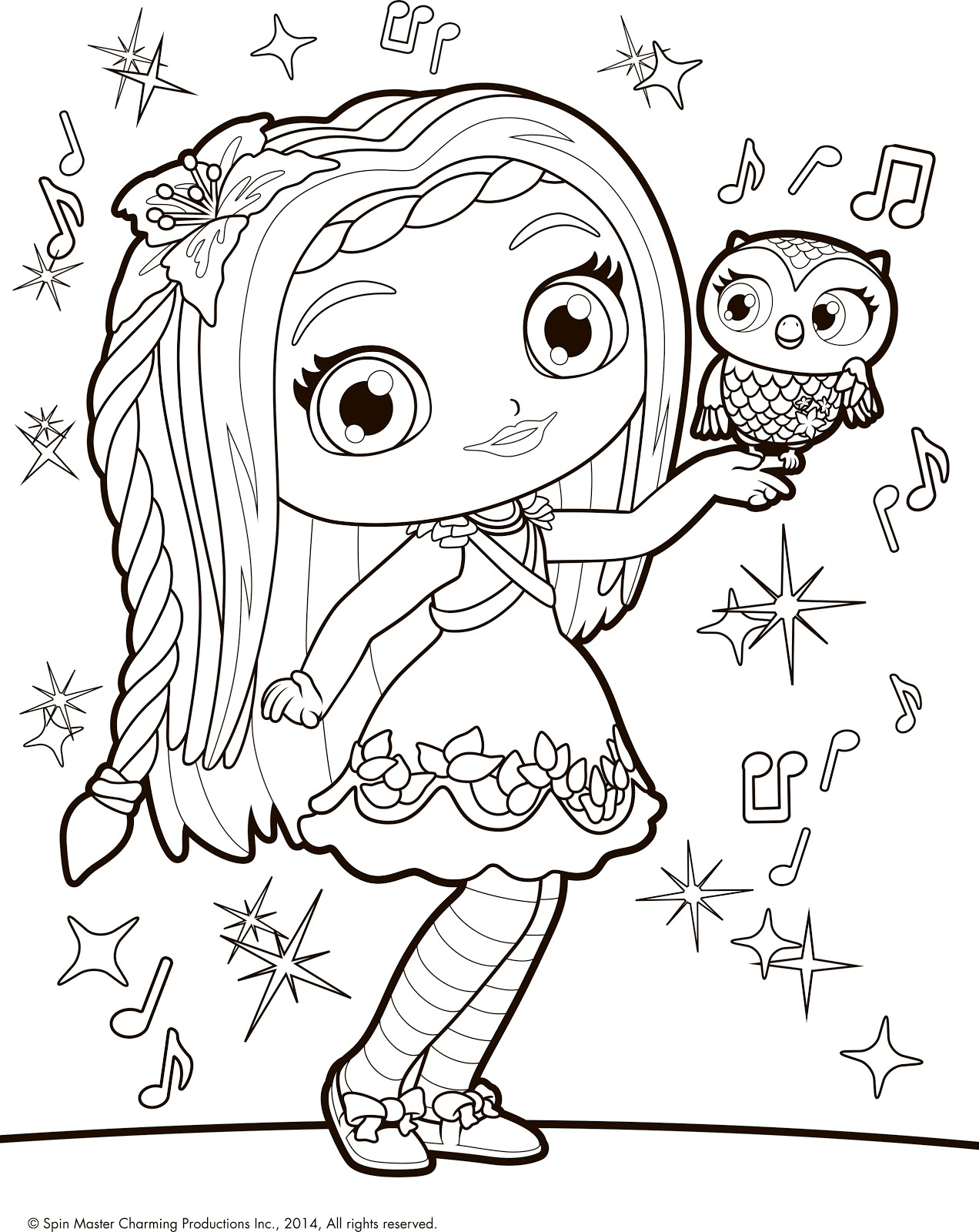 1272x1600 Little Charmers Coloring Pages Posie And Owl Treble