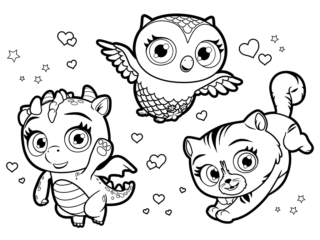 1024x768 Little Charmers Pets Coloring Pages