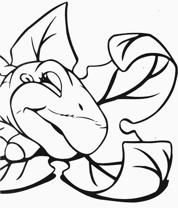 597x696 Land Before Time Family Little Foot Is Sleeping Coloring Page