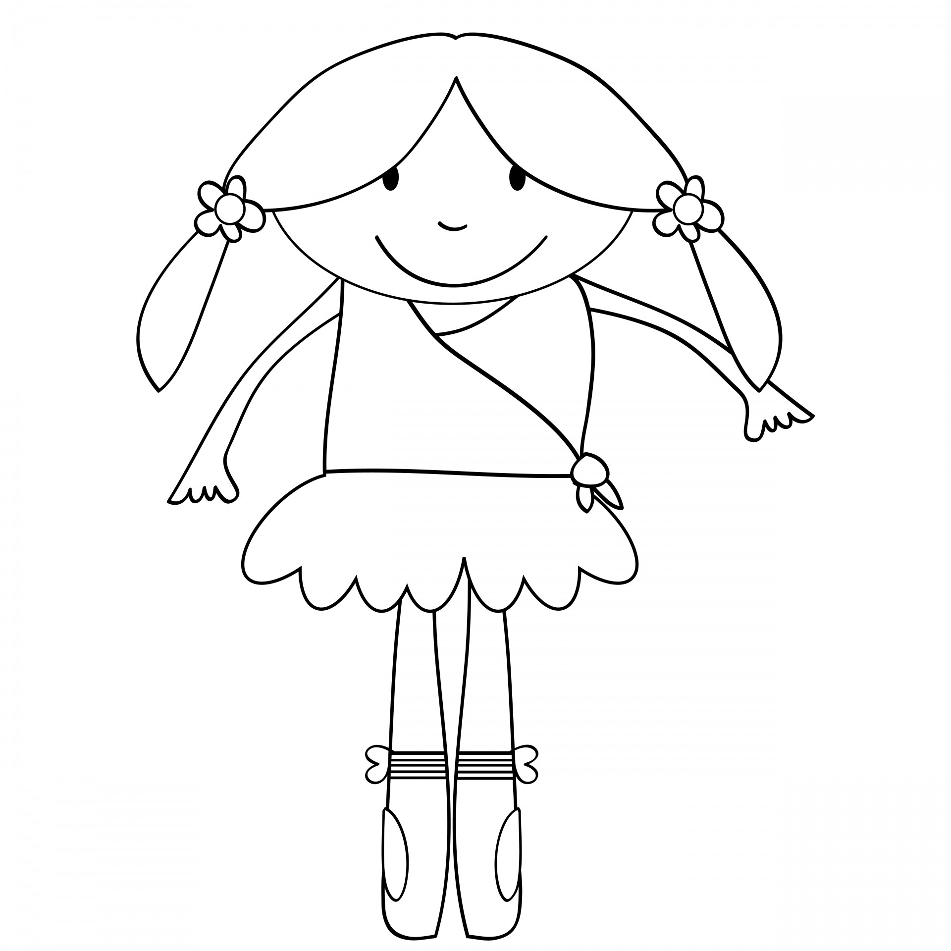 1920x1920 Ballerina Kids Coloring Page Free Stock Photo