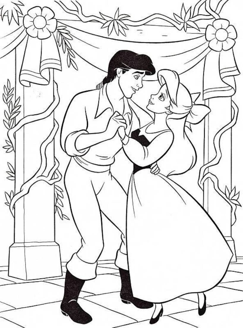 818x1104 Little Mermaid And Eric Coloring Pages Free Coloring For Kids 2018