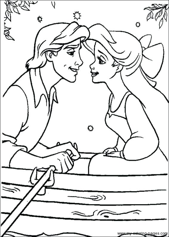 567x794 Ariel And Eric Coloring Pages Coloring Pages Of Little Mermaid