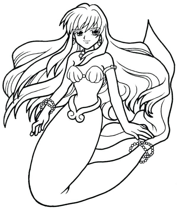 600x705 Mermaid Coloring Pages Online Picture Mermaid Coloring Page