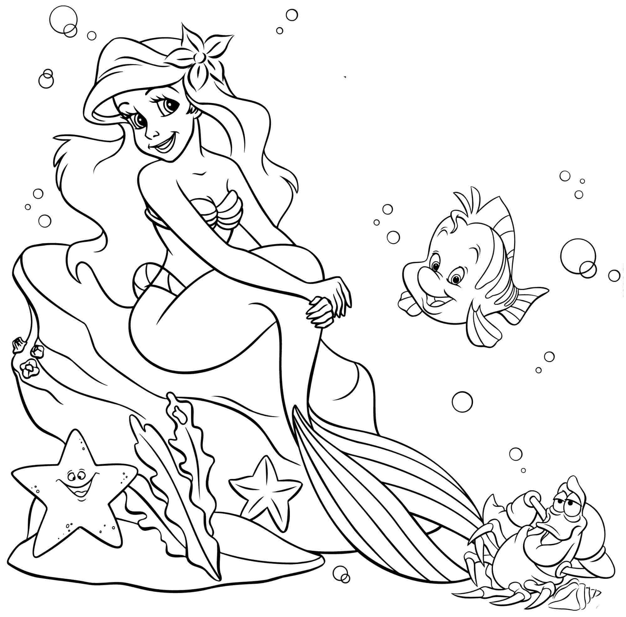 2000x1970 Printable Flounder Coloring Pages Mermaid Coloring Pages Disney