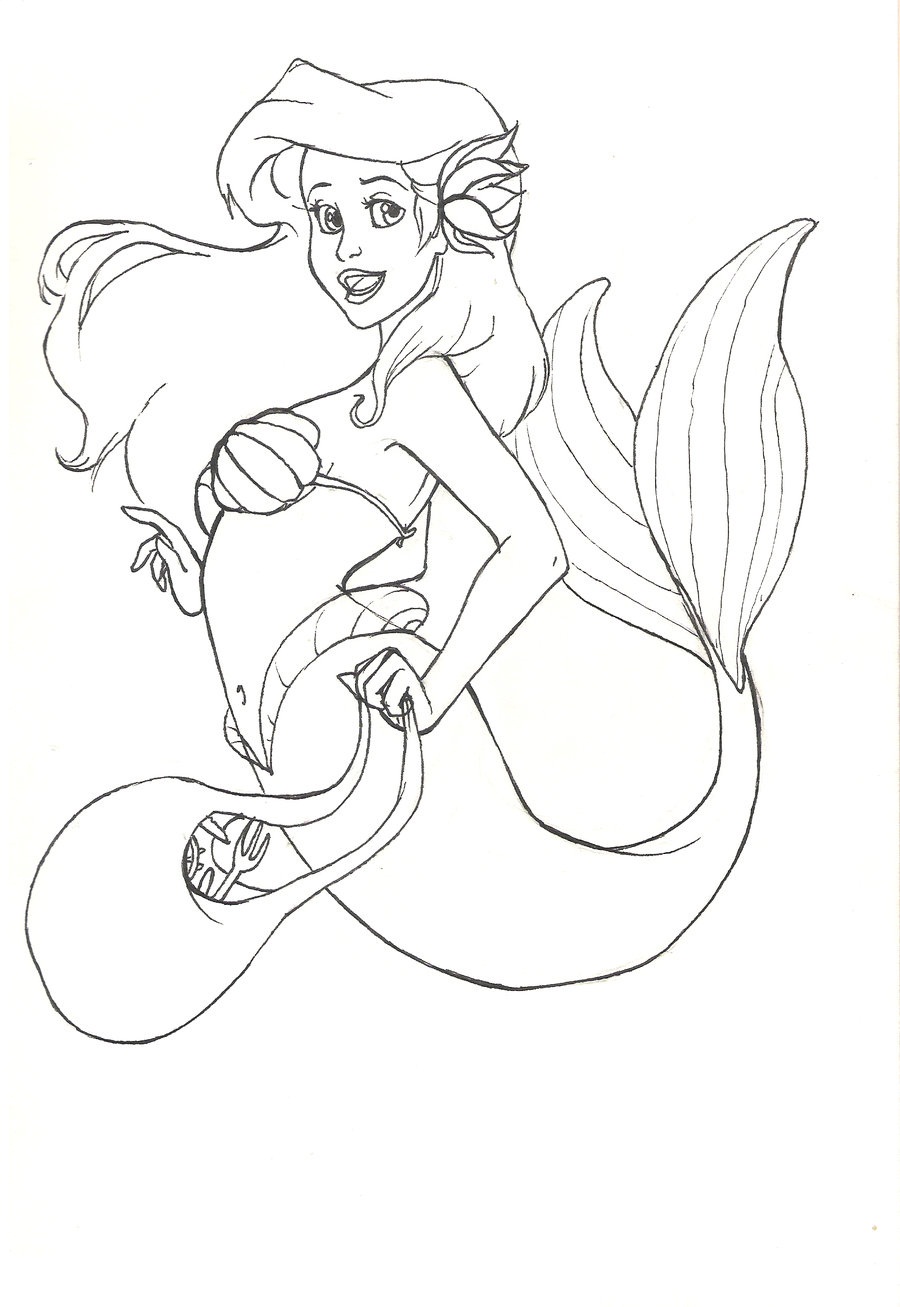 900x1307 Free Printable Little Mermaid Coloring Pages For Kids