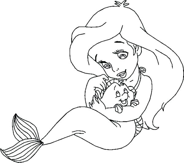 600x531 Little Mermaid Printable Coloring P Coloring Collection Little