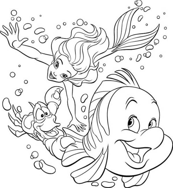 600x649 Flounder Coloring Pages With The Little Mermaid 2 For Designs 13