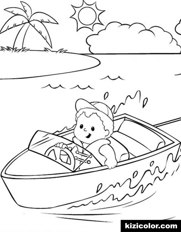 600x766 Little People On The River With Boat Pages