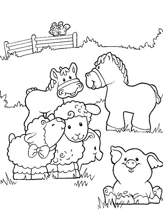638x825 Coloriage Gratuit Ferme