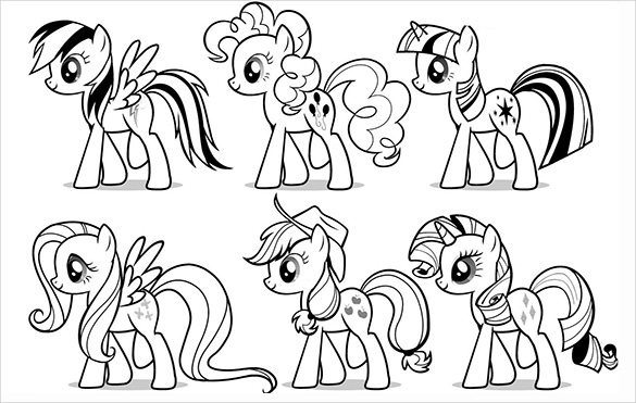 585x371 Best My Little Ponies Coloring Pages 86 For Seasonal Colouring