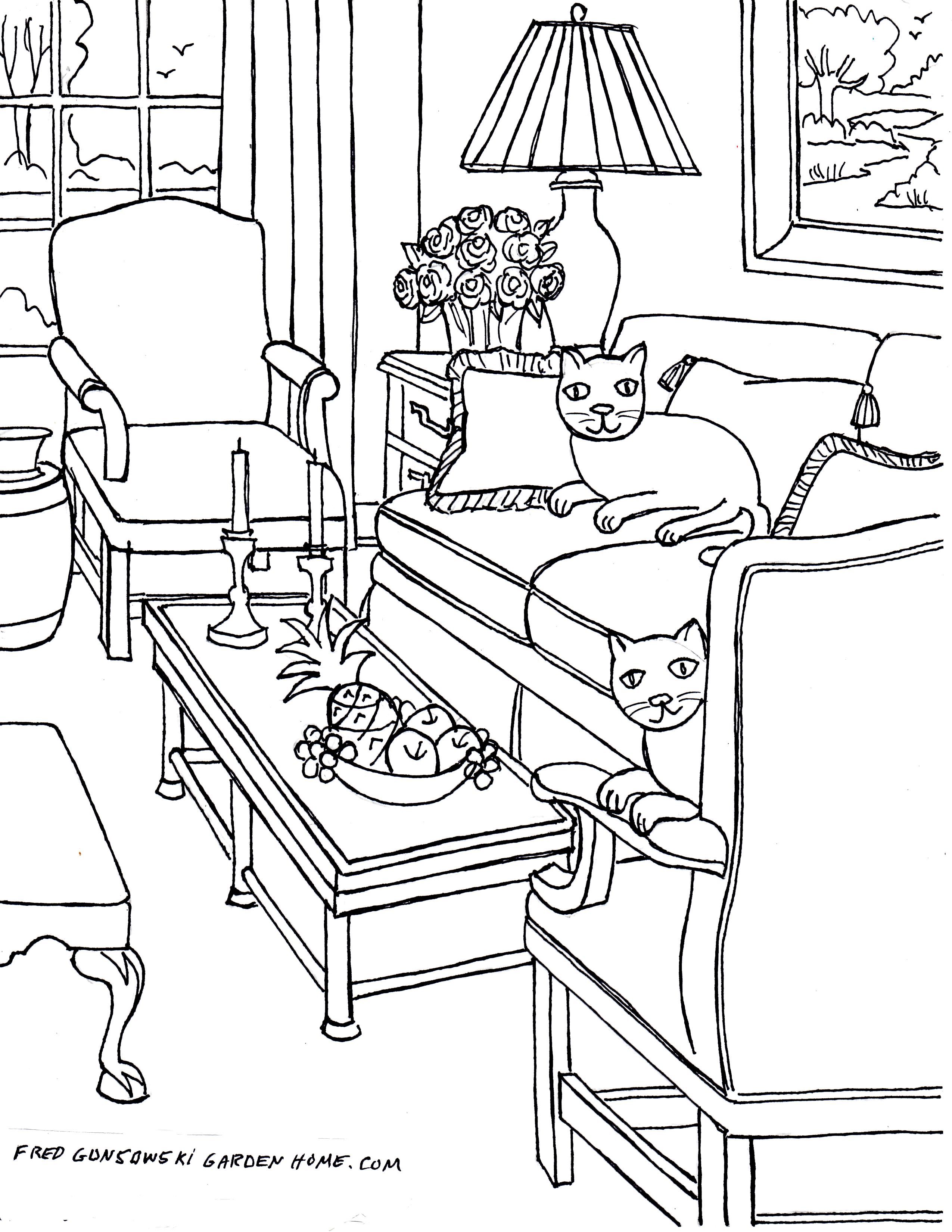 2550x3300 Fun Living Room Coloring Pages! My Awesome Coloring Book