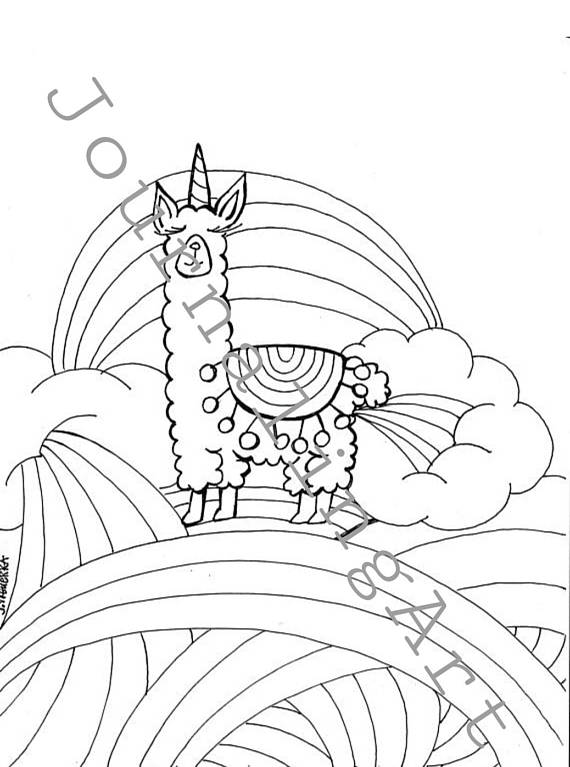 570x767 Llamacorn Coloring Page Pdf Printable Art