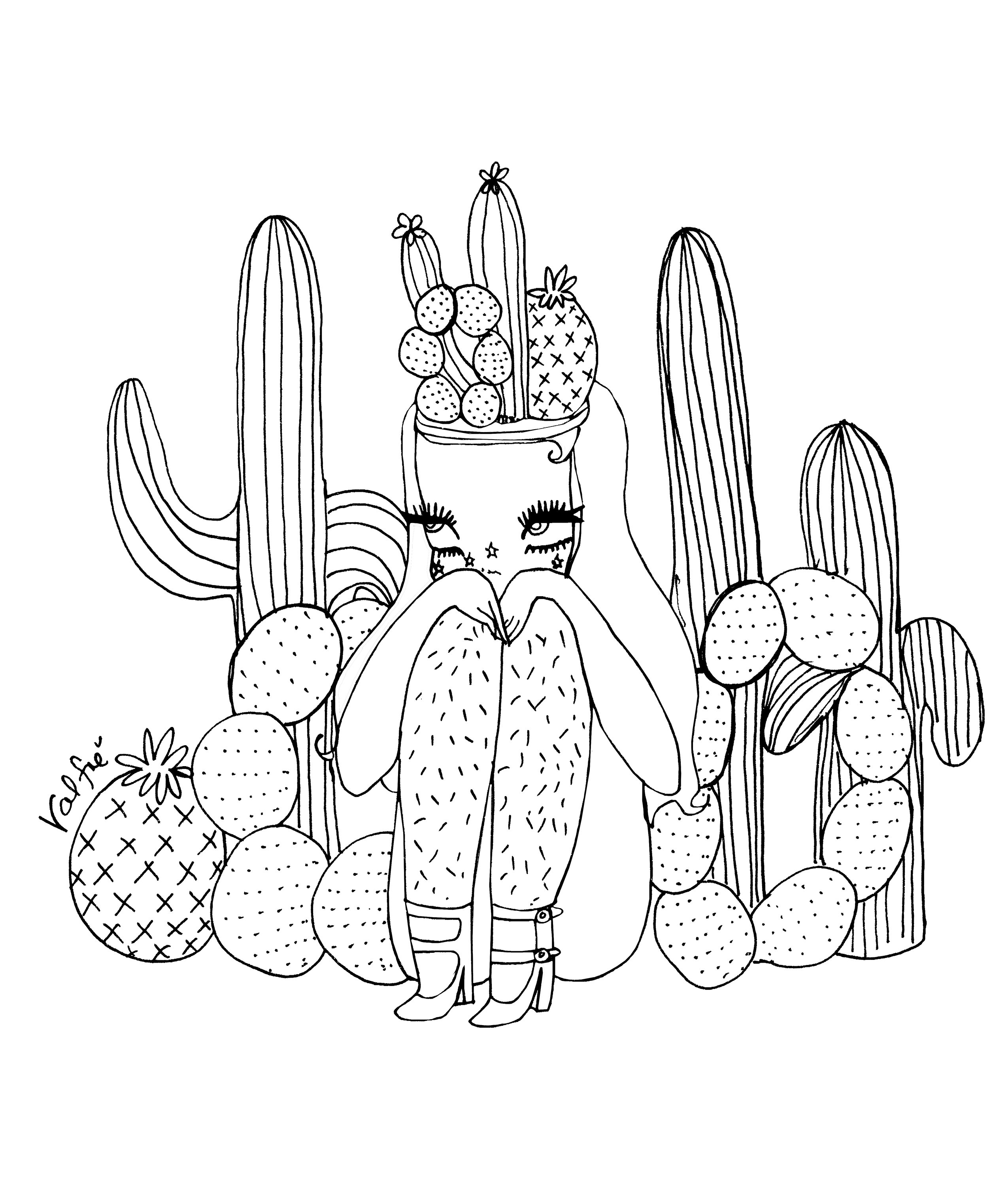 2550x3000 Amazing Cactus Coloring Page Gallery