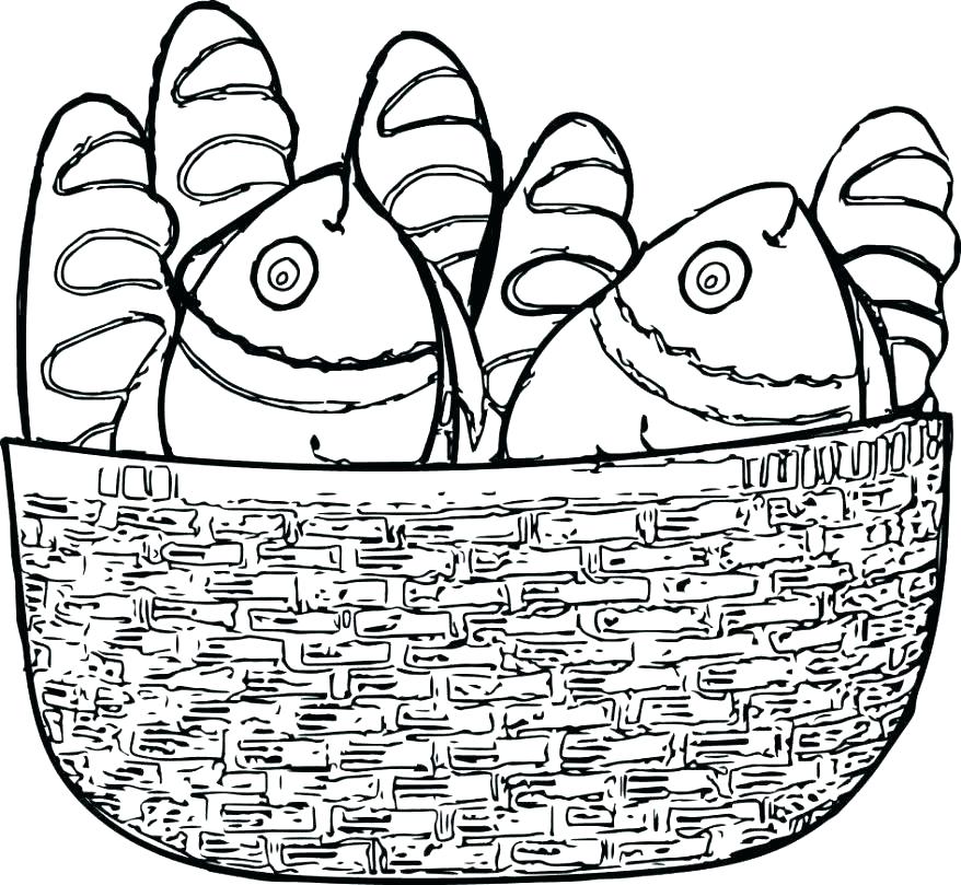 878x809 Five Loaves And Two Fishes Coloring Page Ing Ing Loaves And Fishes