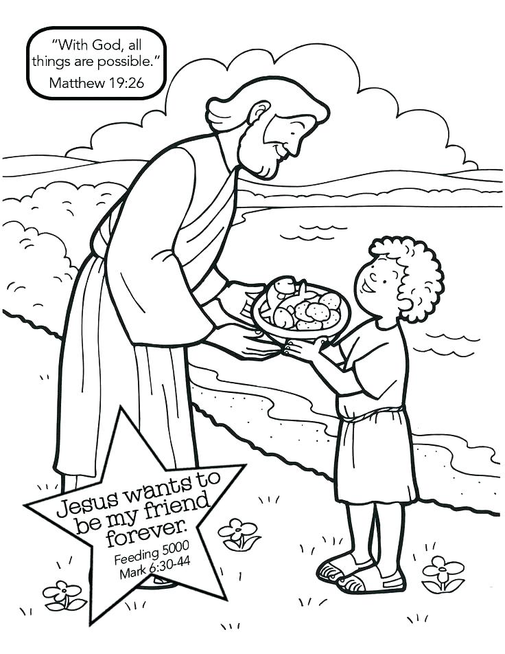 736x952 Loaves And Fishes Coloring Page 5 2 Fish Pages Bible
