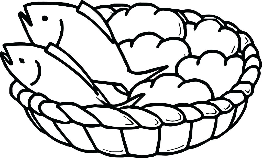 1024x618 Loaves And Fishes Coloring Page Coloring Pages Bread Download Fish