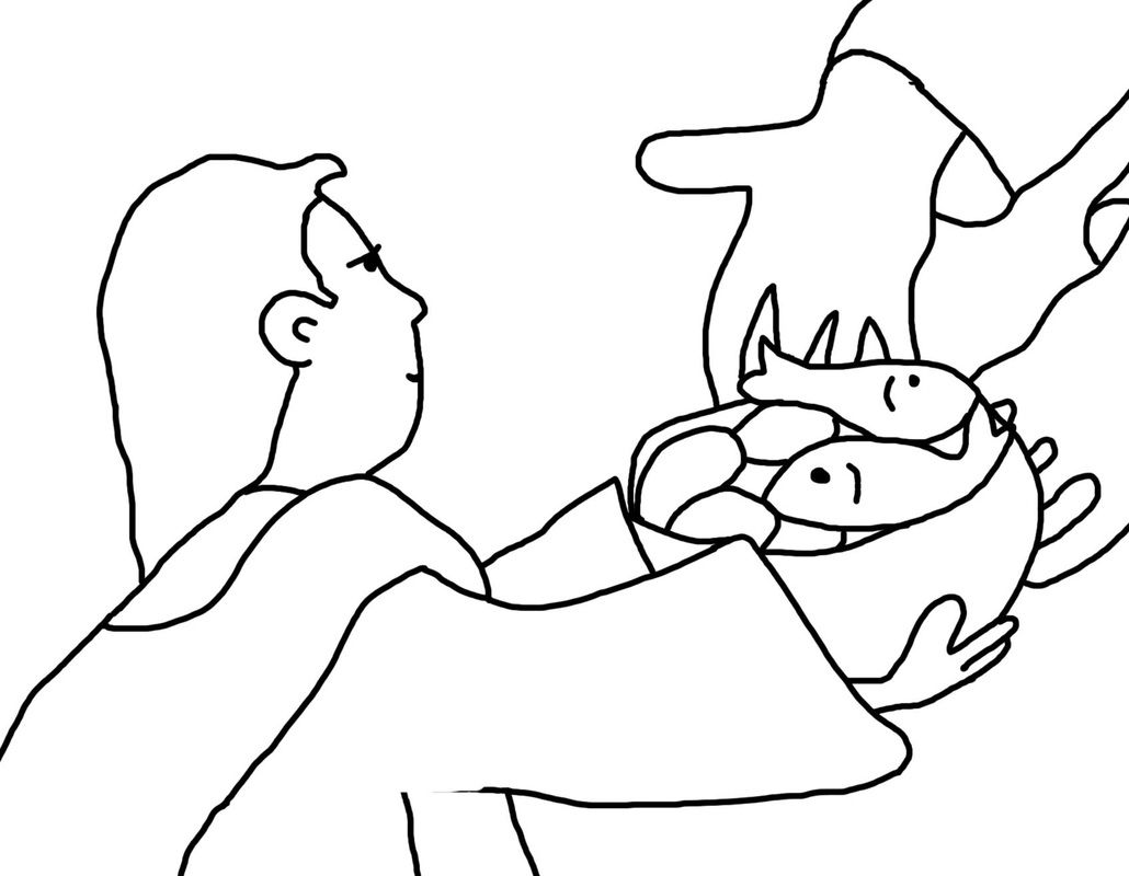 1030x800 Unbelievable Five Loaves And Two Fishes Coloring Page Funycoloring