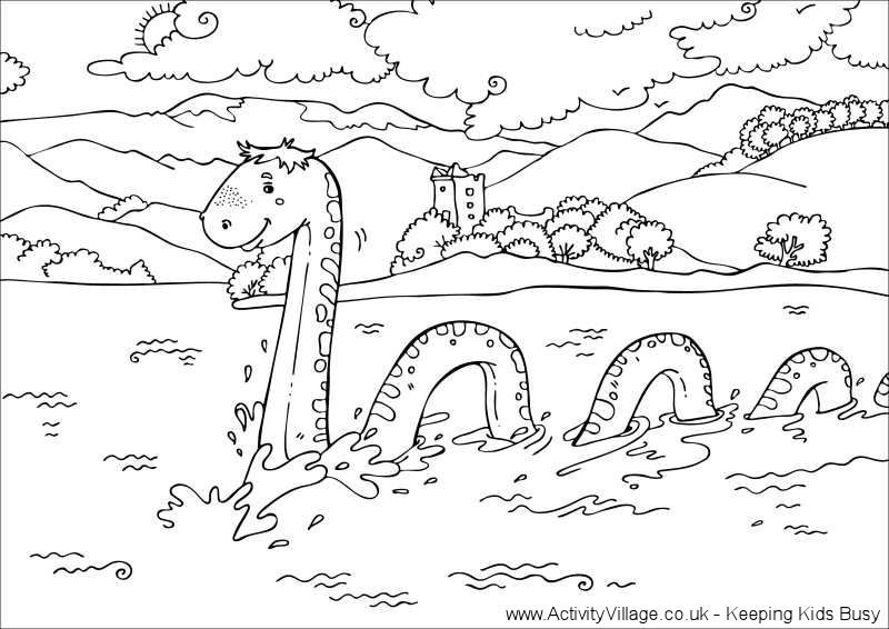 800x566 Loch Ness Monster Colouring Page Scotlandengland Trip