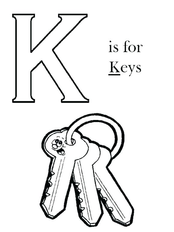 580x773 Lock And Key Coloring Page Professional