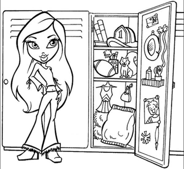 600x549 Jade Standing In Front Of Her Locker In Bratz Kidz Coloring Pages