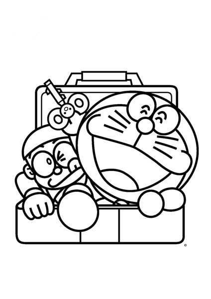 424x600 Nobita And Doraemon Comes Out From Locker Coloring Page Boys