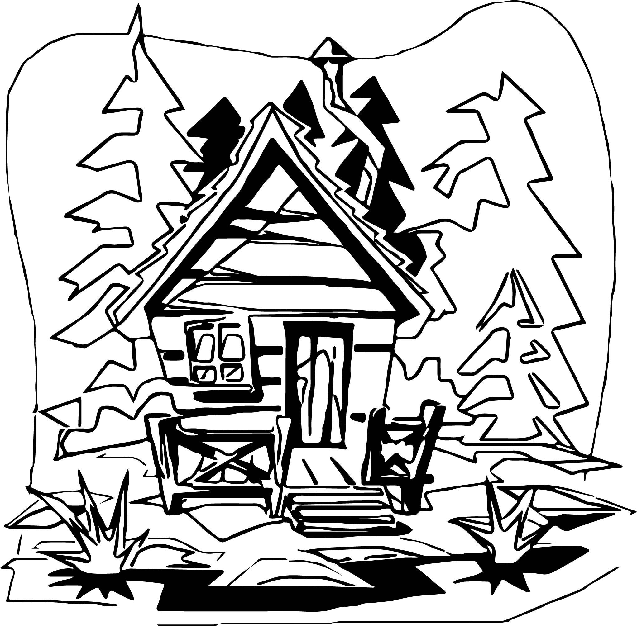 2044x2010 Helpful Log Cabin Coloring Page House Pages To Download And Print