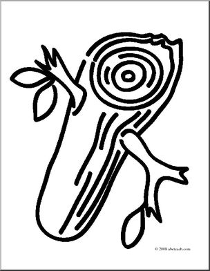 304x392 Clip Art Basic Words Log (Coloring Page) I Abcteach