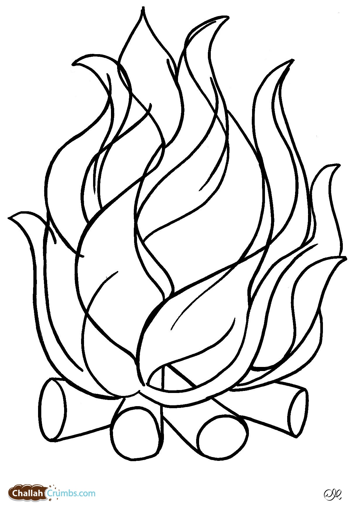 1216x1760 Coloring Page Bonfire
