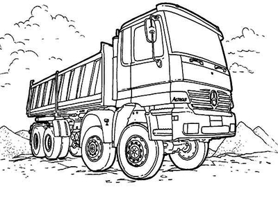 400x322 Semi Truck Coloring Sheets Logging In Page