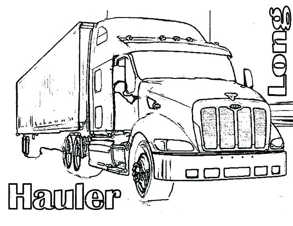 600x464 Big Rig Coloring Pages Wheeler Coloring Pages Pin Drawn Truck
