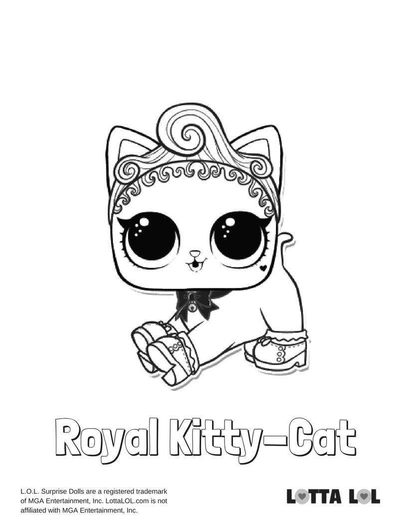 816x1056 Royal Kitty Cat Lol Surprise Doll Coloring Page