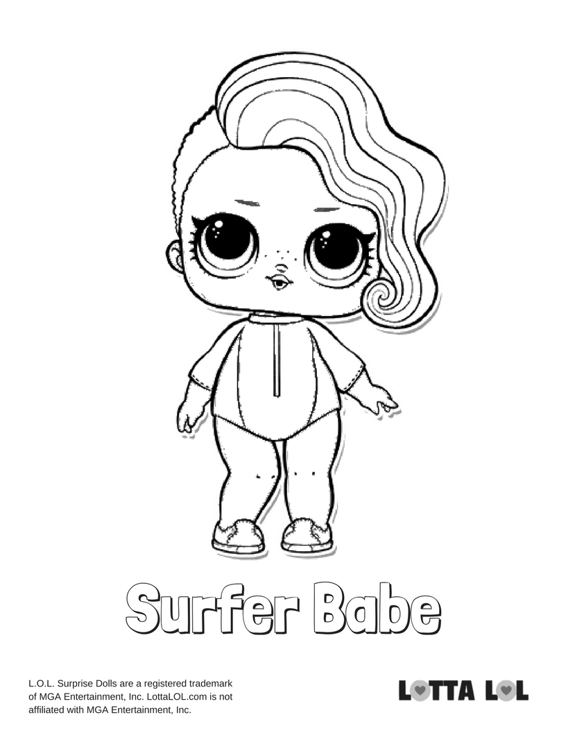816x1056 Surfer Babe Lol Surprise Doll Coloring Page Lotta Lol