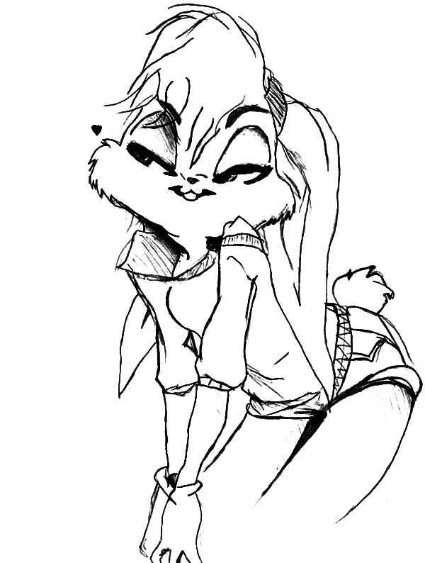 600x794 Pencil Skecth Of Lola Bunny Coloring Pages