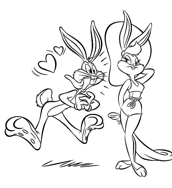 600x657 Coloring Pages Of Bugs Bunny And Lola Bugs Bunny Coloring Pages