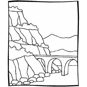 300x300 Stone Bridge Coloring Page