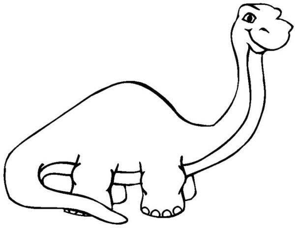 600x464 Dinosaur Coloring Pages For Preschoolers Long Neck Dinosaur