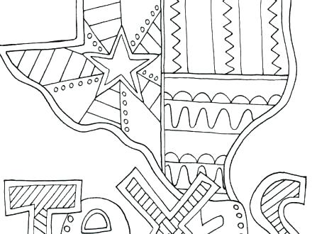 440x330 Texas Coloring Pages Coloring Pages Symbol Flag Coloring Page Map