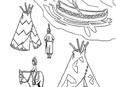 440x330 Coloring Longhouse Coloring Page Free Native Village Pages
