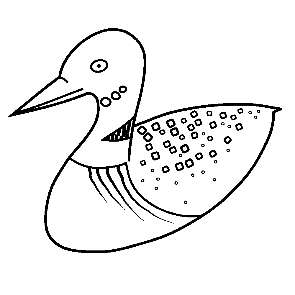 1000x1000 Loon Coloring Page