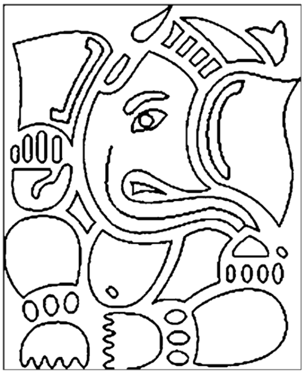 600x732 Ganesha Coloring Pages